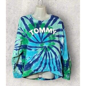 Tommy Hilfiger Women's Size Medium Tie Dye Dolman Sleeve Boyfriend Sweatshirt